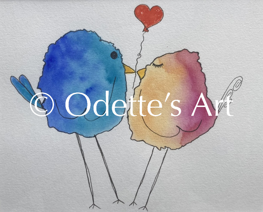 Odette van Doorne - Odette's art - Lovebirds