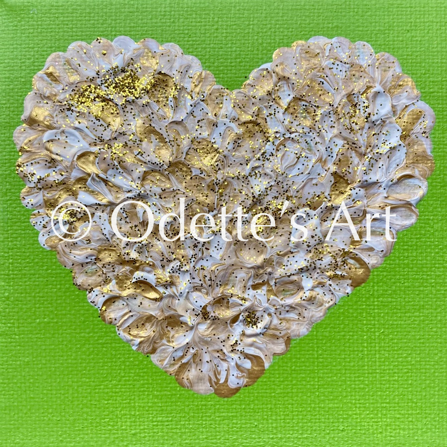 Odette van Doorne - Odette's Art - GoldenWhite heart