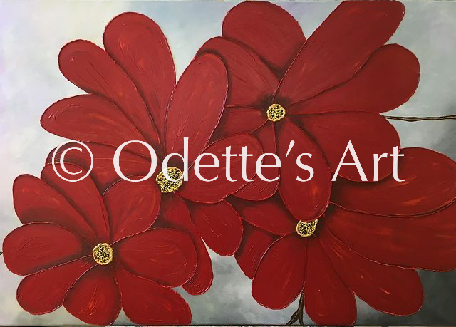 Odette van Doorne - Odette's Art - Red Flowers