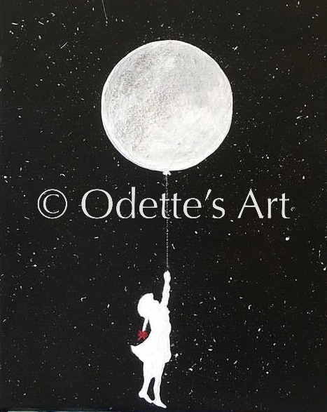 Odette van Doorne - Odette's Art - Fly me to the moon